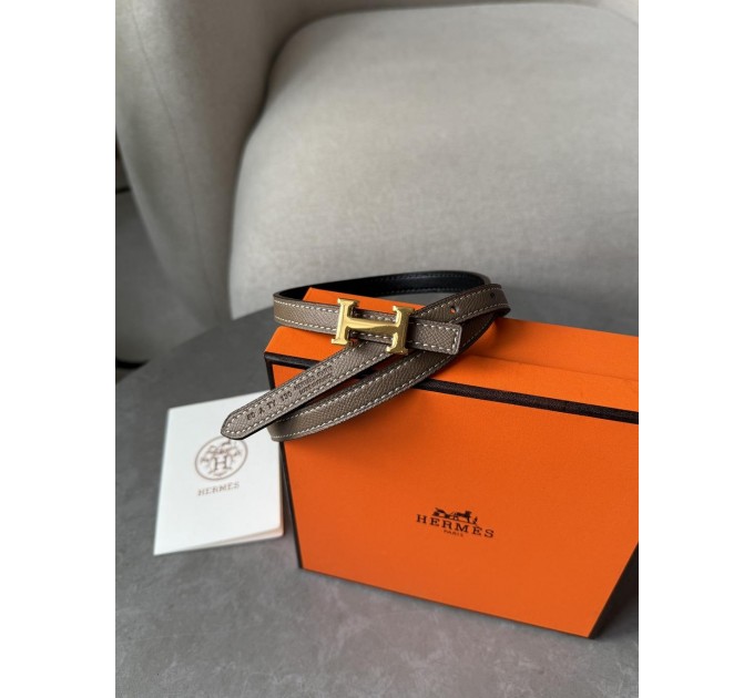 Вишуканий ремінь Hermès Mini Constance H у бежевому з золотом