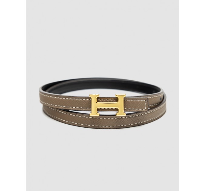 Вишуканий ремінь Hermès Mini Constance H у бежевому з золотом