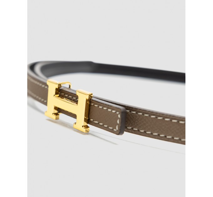 Вишуканий ремінь Hermès Mini Constance H у бежевому з золотом