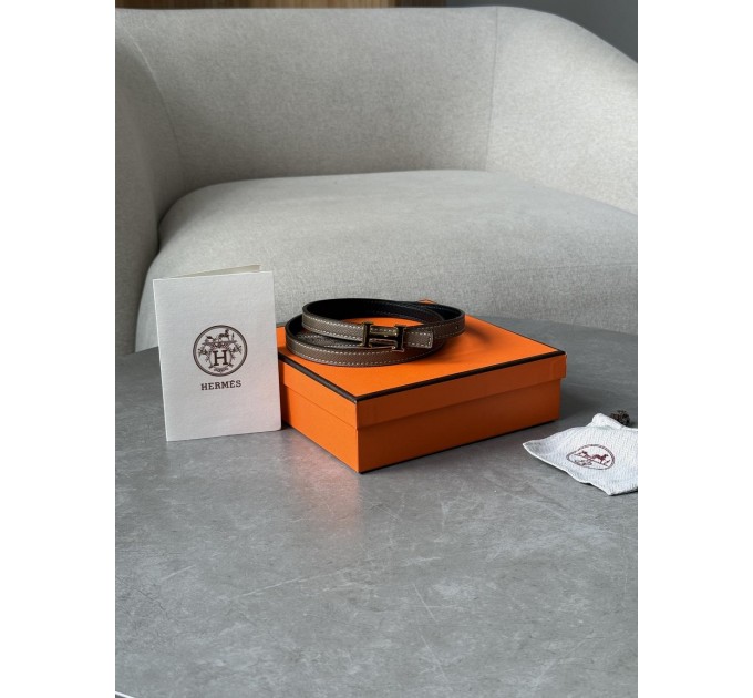 Вишуканий ремінь Hermès Mini Constance H у бежевому з золотом