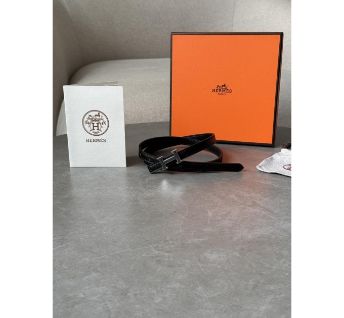 Бездоганний ремінь Hermès Mini Constance H у чорному зі сріблом