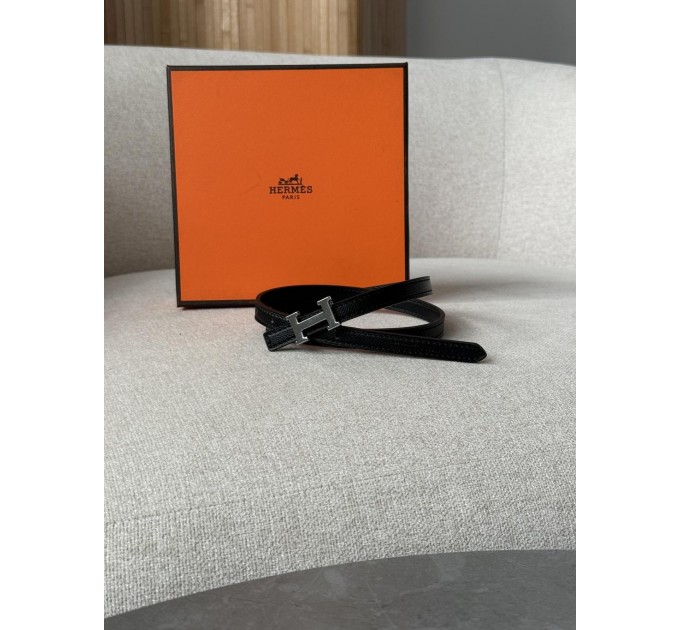 Бездоганний ремінь Hermès Mini Constance H у чорному зі сріблом