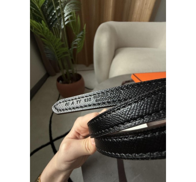 Бездоганний ремінь Hermès Mini Constance H у чорному зі сріблом