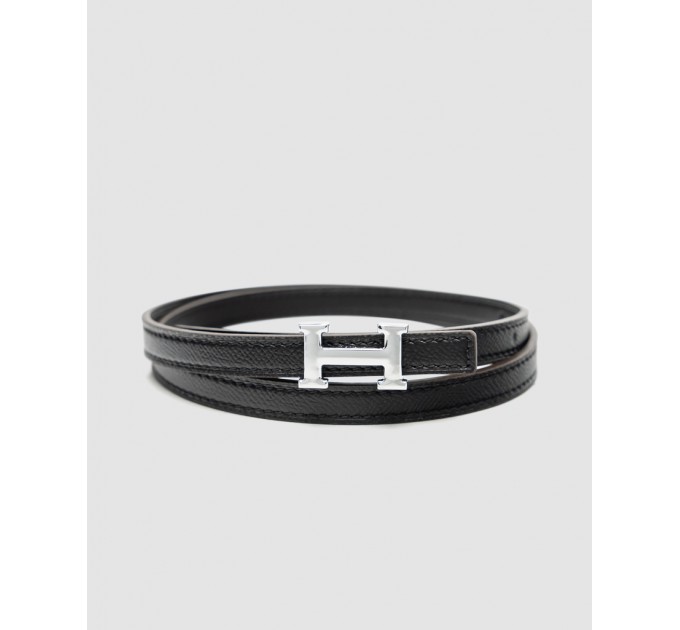 Бездоганний ремінь Hermès Mini Constance H у чорному зі сріблом
