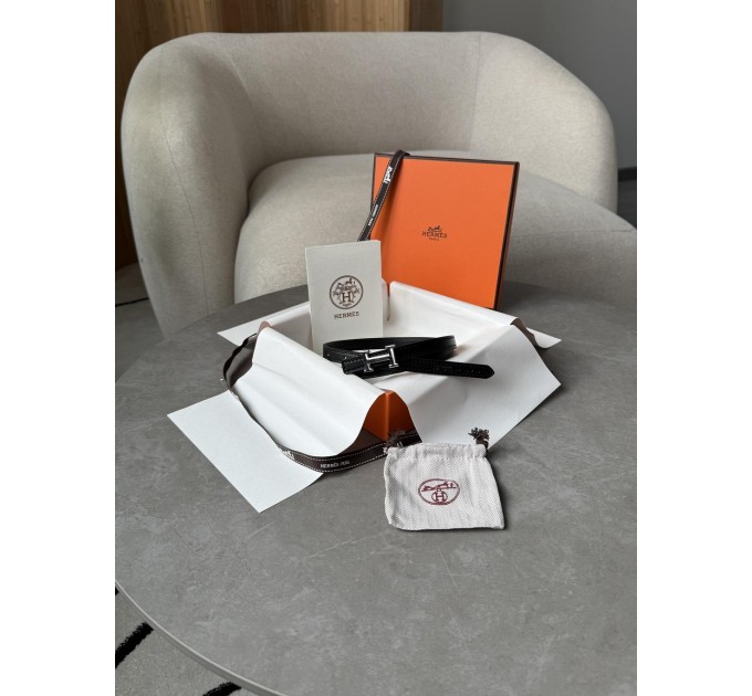 Бездоганний ремінь Hermès Mini Constance H у чорному зі сріблом