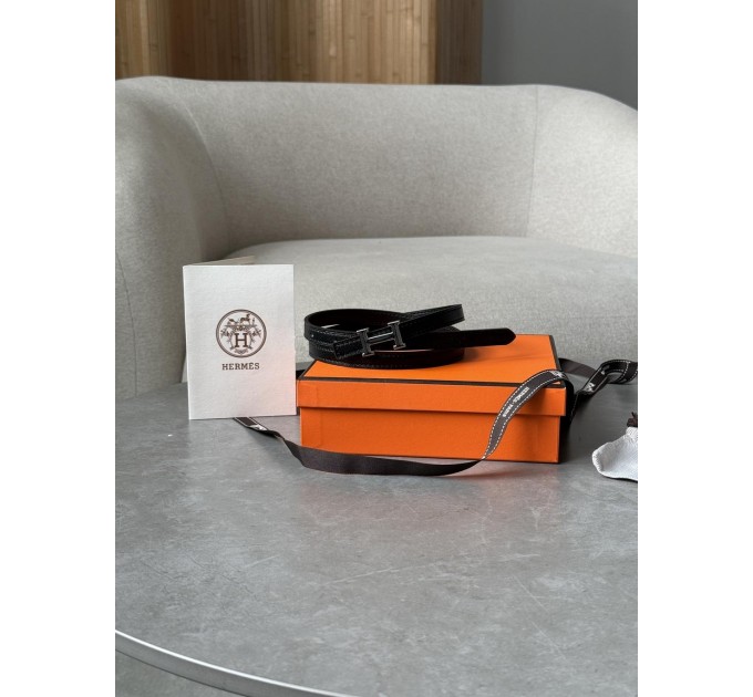 Бездоганний ремінь Hermès Mini Constance H у чорному зі сріблом