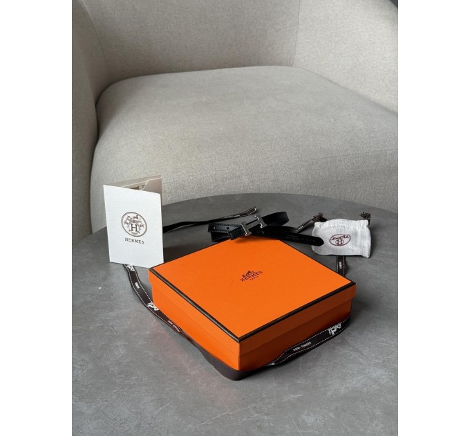 Бездоганний ремінь Hermès Mini Constance H у чорному зі сріблом