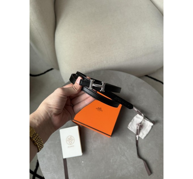 Бездоганний ремінь Hermès Mini Constance H у чорному зі сріблом