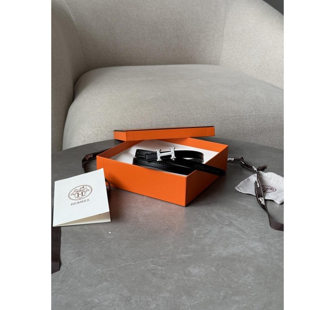 Бездоганний ремінь Hermès Mini Constance H у чорному зі сріблом