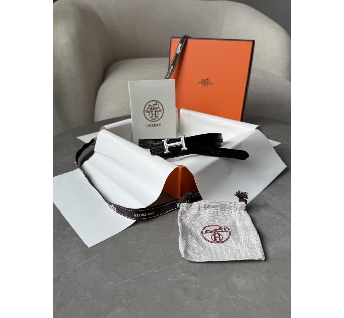 Бездоганний ремінь Hermès Mini Constance H у чорному зі сріблом
