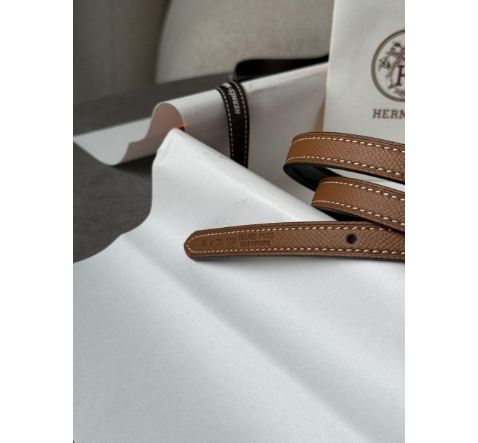 Розкішний ремінь Hermès Mini Constance H у коричневому з золотом