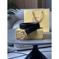 Ремінь Burberry TB: чорна шкіра, золотий акцент