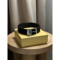 Burberry Reversible Grainy Leather Belt Silver