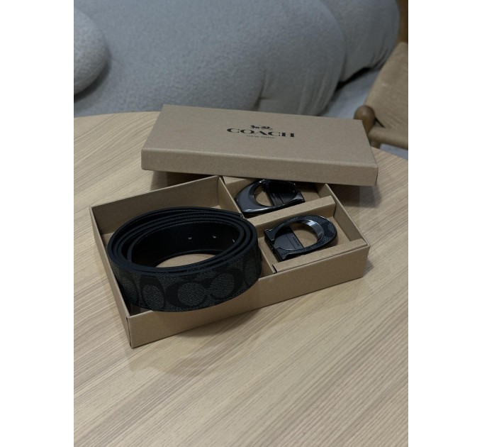 Ремінь Coach Belt Kit: сіра канва + дві бляшки в комплекті