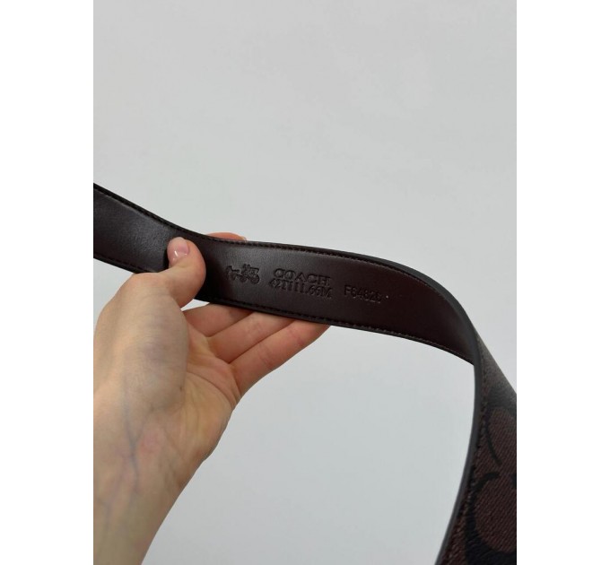Ремінь Coach Belt Kit: коричнева канва + дві бляшки в комплекті