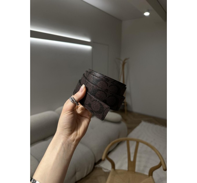 Ремінь Coach Belt Kit: коричнева канва + дві бляшки в комплекті