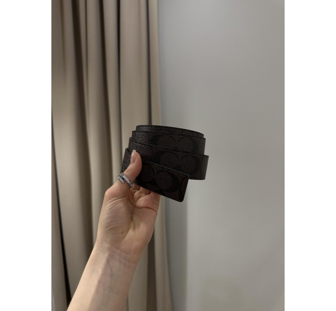 Ремінь Coach Belt Kit: коричнева канва + дві бляшки в комплекті