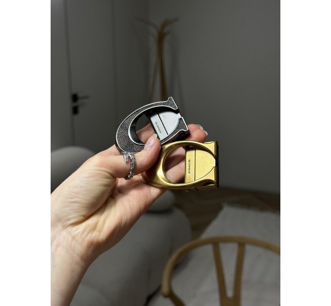 Ремінь Coach Belt Kit: коричнева канва + дві бляшки в комплекті