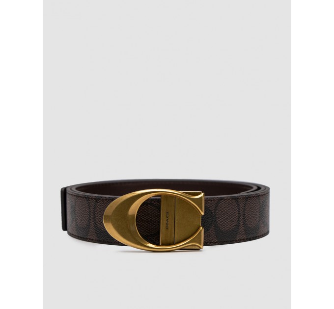 Ремінь Coach Belt Kit: коричнева канва + дві бляшки в комплекті