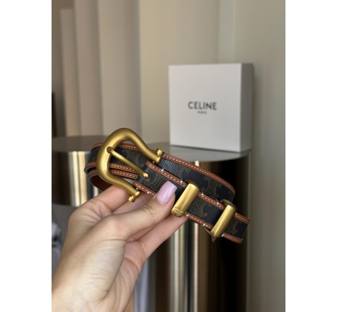 Ремінь Celine Western: канва Triomphe та золото