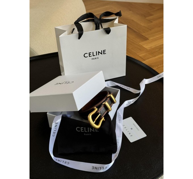 Ремінь Celine Western: канва Triomphe та золото