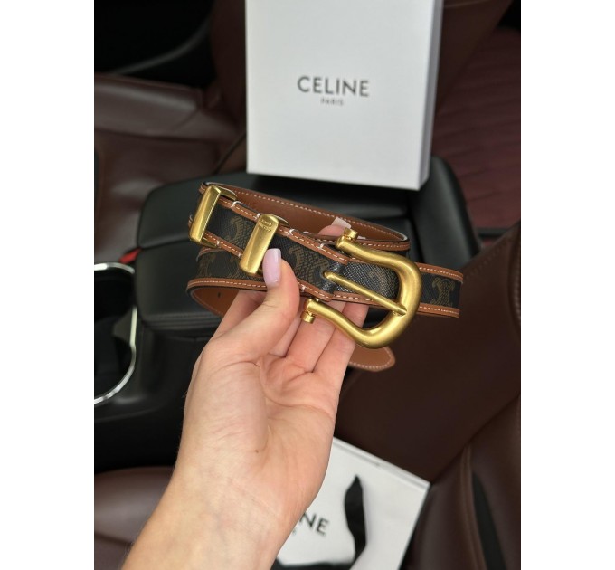 Ремінь Celine Western: канва Triomphe та золото
