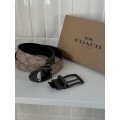 Ремінь Coach Belt Kit: бежева канва + дві чорні бляшки
