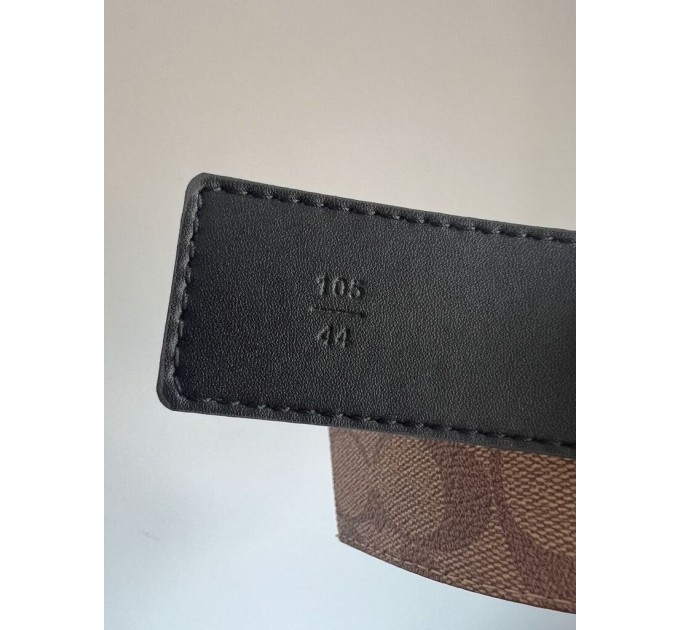 Ремінь Coach Belt Kit: бежева канва + дві чорні бляшки