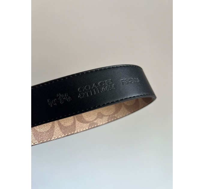Ремінь Coach Belt Kit: бежева канва + дві чорні бляшки