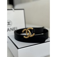 Chanel Leather Belt Black/Gold