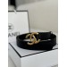 Ремінь Chanel: чорна шкіра та золота бляха