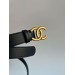 Ремінь Chanel: чорна шкіра та золота бляха
