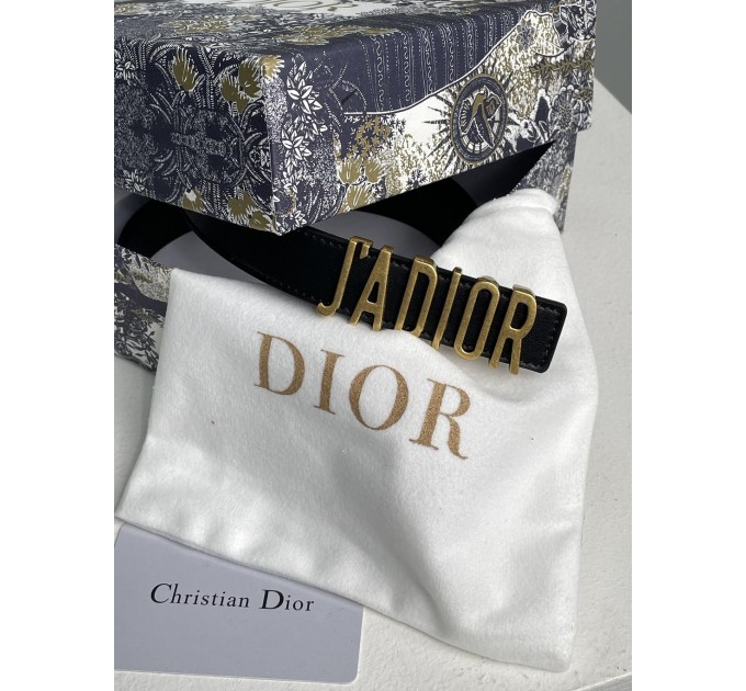 Ремінь Dior JA-D-Fence: чорна теляча шкіра та золото