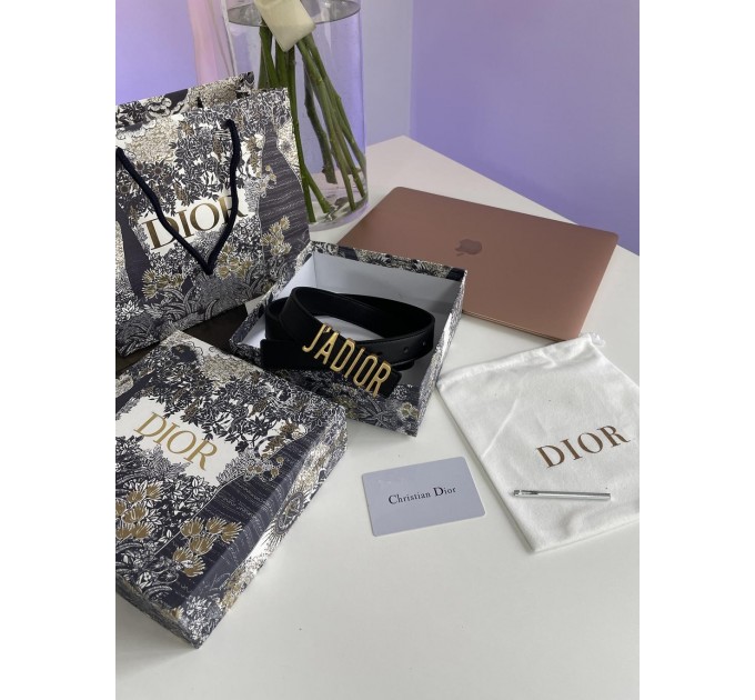 Ремінь Dior JA-D-Fence: чорна теляча шкіра та золото