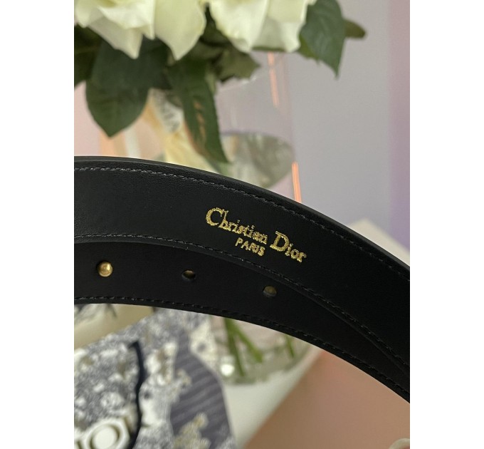 Ремінь Dior JA-D-Fence: чорна теляча шкіра та золото
