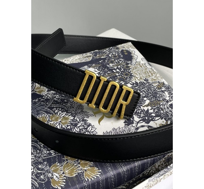 Ремінь Dior D-Fence: чорна теляча шкіра та золото