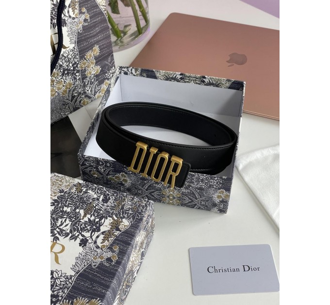 Ремінь Dior D-Fence: чорна теляча шкіра та золото