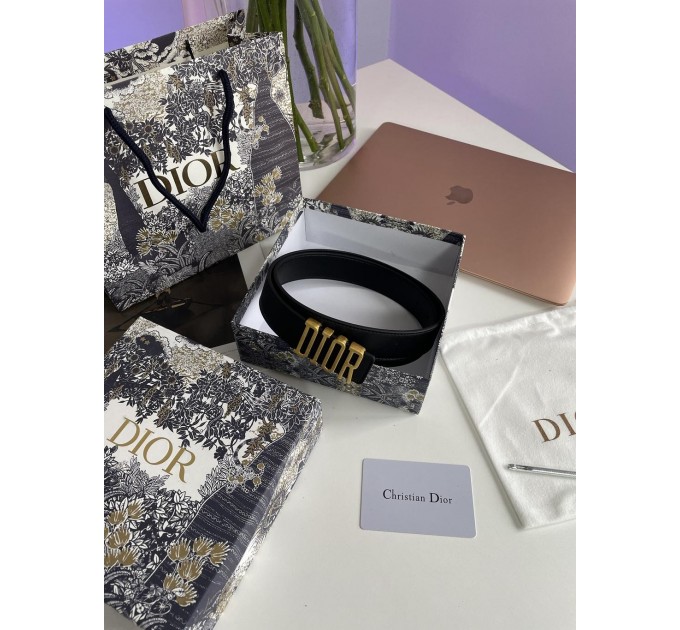 Ремінь Dior D-Fence: чорна теляча шкіра та золото