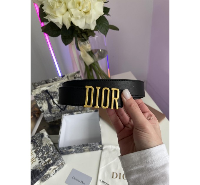 Ремінь Dior D-Fence: чорна теляча шкіра та золото