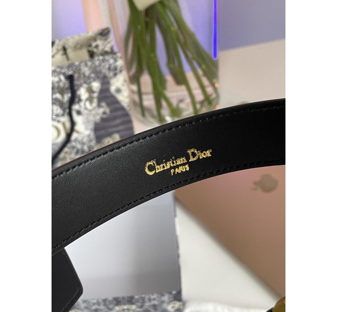 Ремінь Dior D-Fence: чорна теляча шкіра та золото