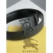 Ремінь Burberry TB: чорна шкіра, контрастна прострочка та срібло