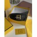 Ремінь Fendi: чорна шкіра та золото