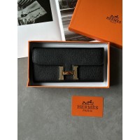 Клатч Hermès Constance Long To Go Wallet Black/Gold