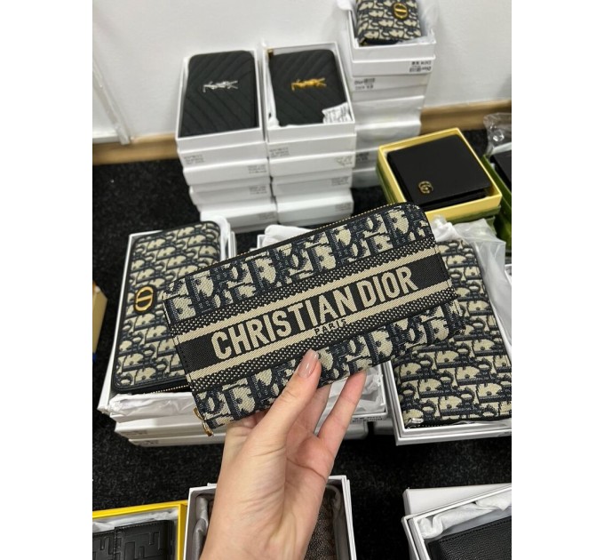 Клатч Dior 30 Montaigne: синій Jacquard Oblique та 12 відділень для карток