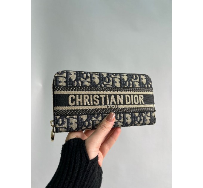 Клатч Dior 30 Montaigne: синій Jacquard Oblique та 12 відділень для карток