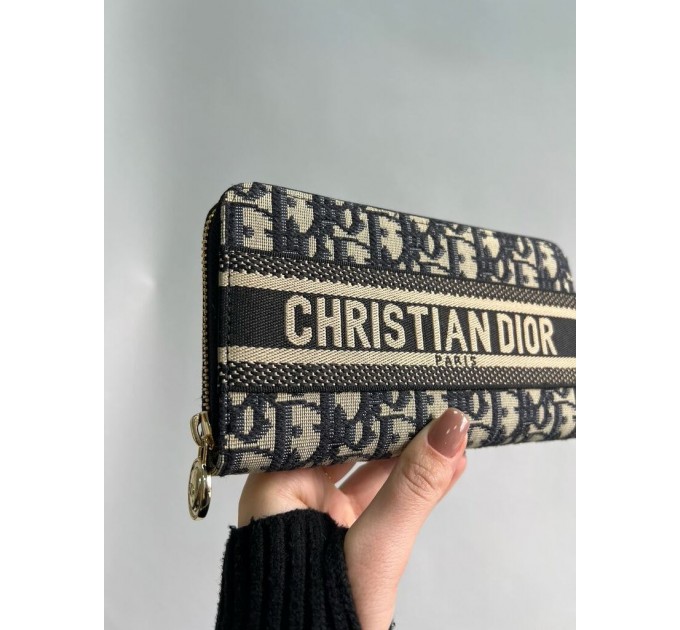 Клатч Dior 30 Montaigne: синій Jacquard Oblique та 12 відділень для карток