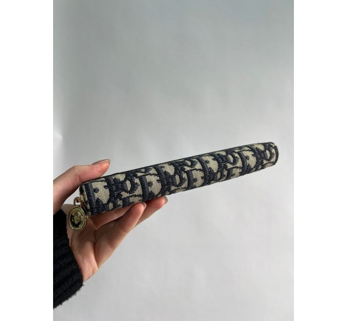 Клатч Dior 30 Montaigne: синій Jacquard Oblique та 12 відділень для карток