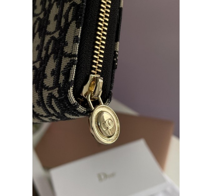 Клатч Dior 30 Montaigne: синій Jacquard Oblique та 12 відділень для карток