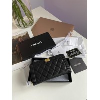 Клатч Chanel Wallet Boy Black/Gold