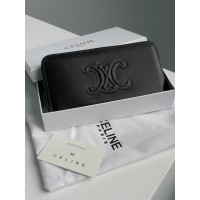 Клатч Celine Large Zipped Wallet Cuir Triomphe in Smooth Calfskin Black